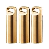 3 Portapillole, Portapillole Portatile, Contenitore Impermeabile per Pillole Giornaliero, Organizer Portatile per Medicinali per Campeggio e Viaggi (Gold, 3.9 * 1.15cm)