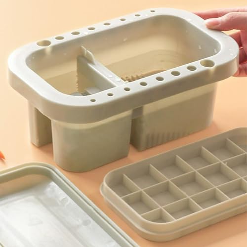 Image of Bibabala Oil Paint Brush Cleaner with Paint Palette Tray, Paint Cups with Lids, Paint Brush Holder, Multifunction Painting Brush Basin Holder and Organizer for Painting Brush Cleaning(Grey)