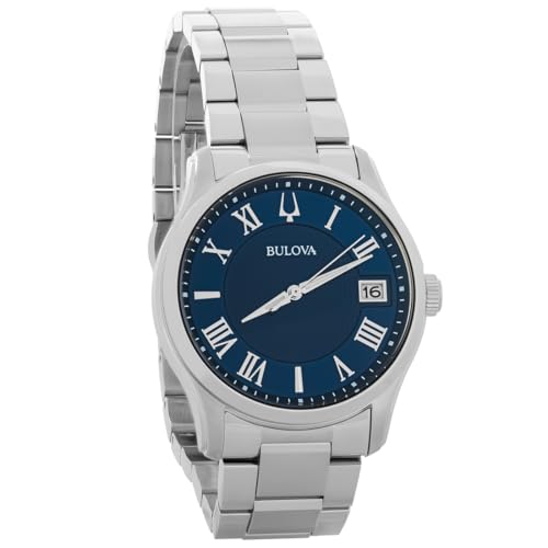 Bulova 96B386 - Reloj analógico de Cuarzo para Hombre con Correa de Acero Inoxidable, Azul, Pulsera Bulova 96B386 - Reloj analógico de Cuarzo para Hombre con Correa de Acero Inoxidable, Azul, Pulsera