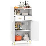 Photo Gallery giantex credenza cucina, piano superiore con bordo anticaduta, scomparto aperto, 2 cassetti e armadietto a doppia anta, mobile moderno con 2 antiribaltamento per soggiorno e ingresso (bianco) Photo Gallery giantex credenza cucina, piano superiore con bordo anticaduta, scomparto aperto, 2 cassetti e armadietto a doppia anta, mobile moderno con 2 antiribaltamento per soggiorno e ingresso (bianco)