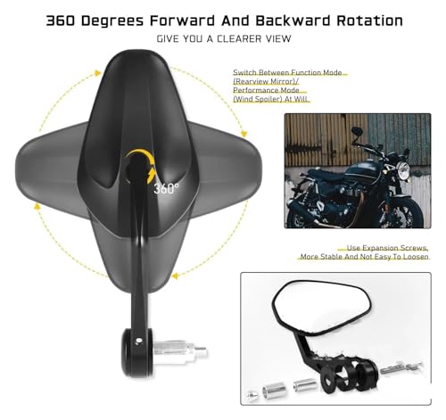 Retrovisor lateral ajustable para manillar de moto 5
