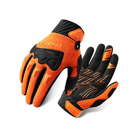 INBIKE Mountain Bike Gloves Cycling Mens MTB Bicycle Cycle for Men Road Padded Accessories Racing Gym Touchscreen Full Finger Womens Orange XL Cover