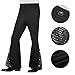 BONGZUO Mens 6Pcs 70s Disco Costume Outfits Short Sleeve Retro Shirt With Bell Bottom Pants(Z3796WH,XL)