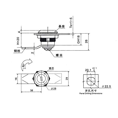 2Pcs Cam Lock File Cabinet Desk Drawer Locker With Keys Arcade Cupboard #TOP6