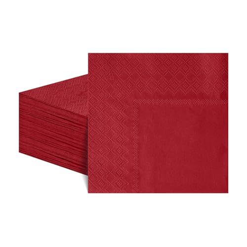 60 Stück Servietten Rot 25 x 25 cm 2 Lagige Doppellagige Papierservietten Geburtstagsservietten Cocktailservietten für Geburtstage Mittagessen Hochzeiten