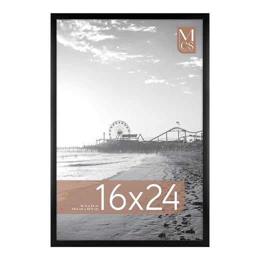 MCS Gallery Foundation Poster Frame, Picture Frame For Wall Art, Black, 16 x 24 Inch, Single
