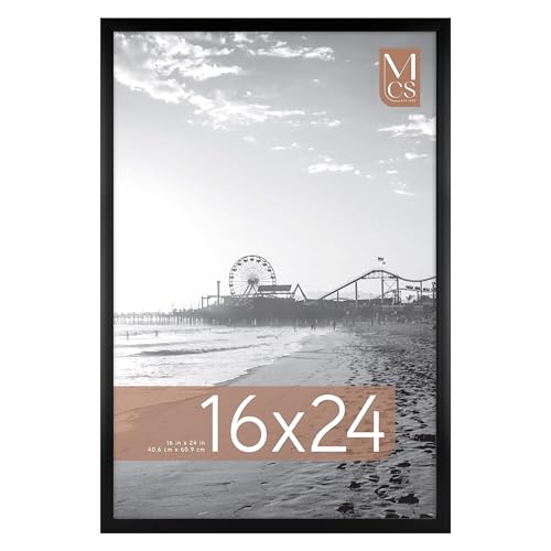 Image of MCS Foundation 16x24 Poster Frame Traditional Black, Vertical & Horizontal Wall Hanging Large Picture Frame for Photos, Posters & Art Prints (1-Pack)