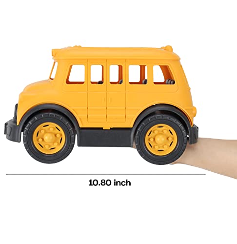 Liberty Imports Big School Bus Toy For Toddlers, Yellow Plastic Vehicle For Kids Boys Girls Imaginary Play #TOP4