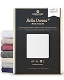 Formesse – Bella Donna Premium. Luxus Jersey Spannbettlaken 180x190-200x220cm - bis 30cm Höhe - Baumwollzwirn,3% Elastan, Aloe Vera, Arganöl, merzerisiert/Spannbetttuch aus Deutschland in Weiss