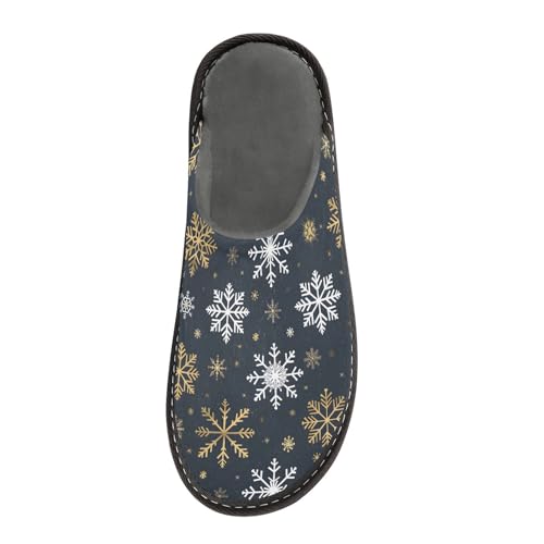 Slippers for Women Christmas Snowflakes Pattern Soft Winter Warm Shoes Indoor Outdoor Non-Slip House Travel Slippers3