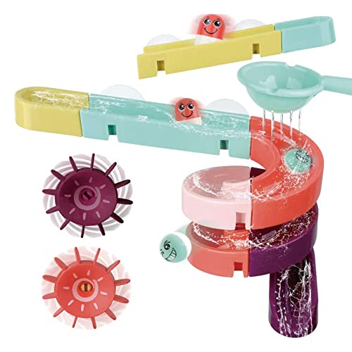Hadieru Bath Toys For Toddlers, Baby Bathtub Toys Ages 4-8, 28Pcs Slide Tracks Diy Kids Bath Toys Waterfall Fill Spin And Flow Perfect Shower Gift Birthday Gifts For Boy And Girls #TOP2