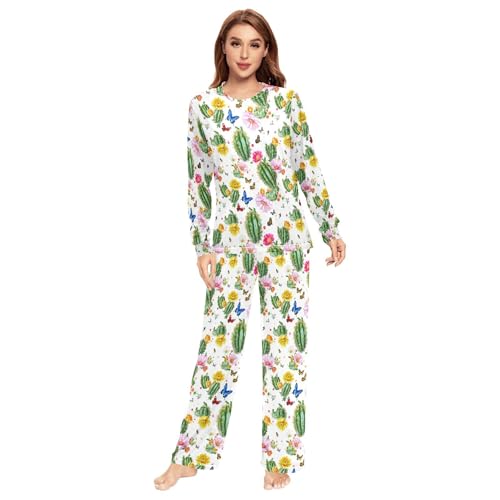 Pyjama blanc homme Safari Cactus 2 pièces pour en finir avec les vêtements de nuit trop grands