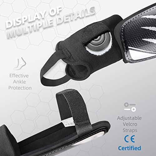 WVVOU Shin Pads Kids, Football Shin Guards for Boys and Girls Shin Guards Football Men with Double Adjustable Straps - Image 4