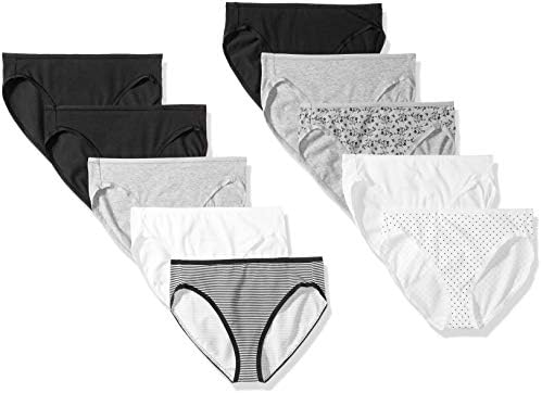 Amazon Essentials Women's Cotton Spandex High Leg Brief Underwear, Breathable, Multipacks