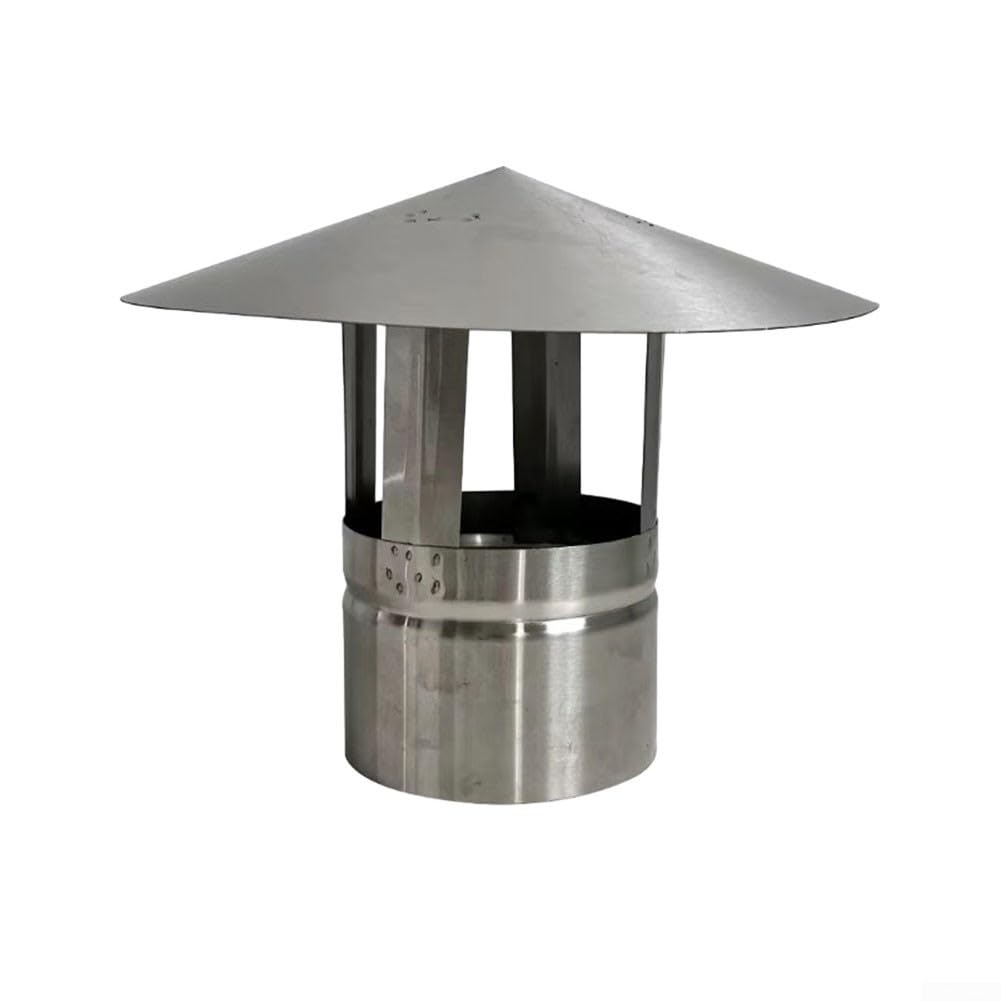 OYSKGNCMW Round Roof Rain Cap, Stainless Steel Woodburner Chimney Pot Roof Cowl Metal Flue Rain Cap Ducting Pipe Cover Vent(200mm)