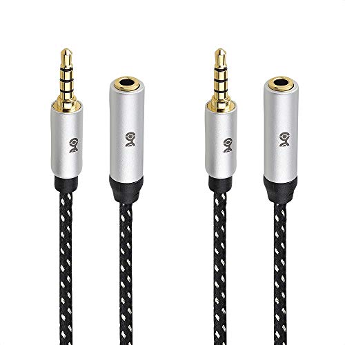 Cable Matters 2-Pack Headset Extension Cable 6 Ft (3.5Mm Extension Cable/Trrs Extension Cable, Gaming Headset Extension Cable) With Mic Support In Black - 6 Feet #TOP2