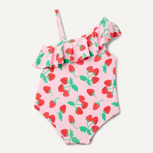 Image of Amazon Essentials Girls and Toddlers' Asymmetric Frill One-Piece Swimsuit
