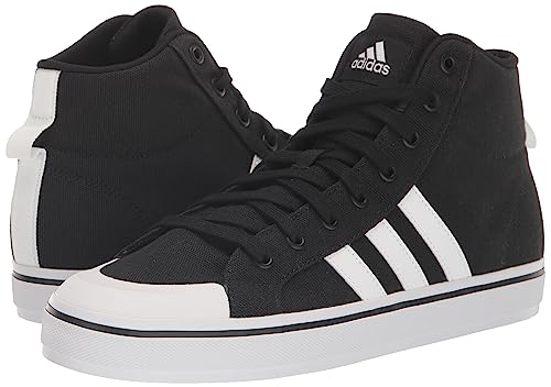 adidas Men's Bravada 2.0 Lifestyle Skateboarding Canvas Mid-Cut Skate Shoe, Black/White/White, 8 - Thumbnail 7