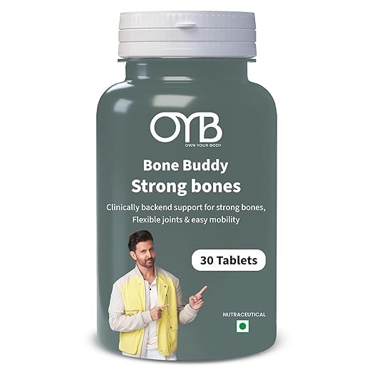 Image of OYB Bone Buddy Tablets with Vitamin D3, C, E, Collagen & Magnesium - Bone Strength & Joint Flexibility Support, Promotes Healthy Cartilage & Mobility, 30 Tablets