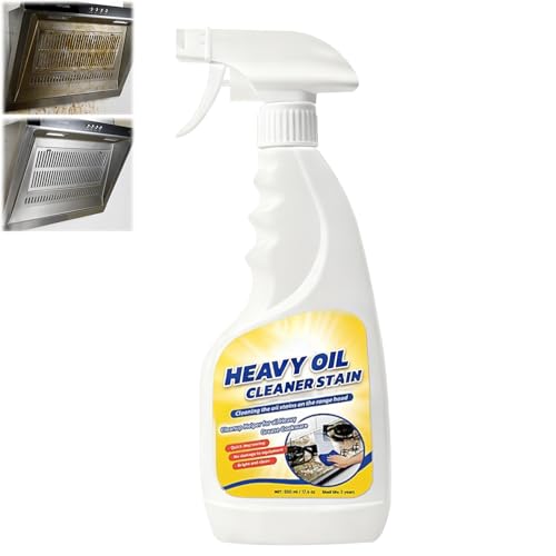 YADUO Heavy Oil Cleaner Stain Multi-Purpose Cleane- 500ml Effective Multi-Purpose Cleaner Heavy Oil Cleane with Spray Nozzle Spray & Towel for Kitchen Household Oven Stove Range Hood Sink