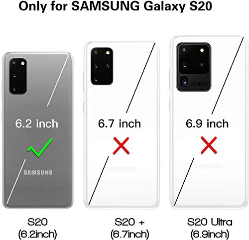 Vodico Samsung Galaxy S20 Case Wallet With Card Holder, S20 5G Slim Protective Embossed Butterfly Leather Flip Folio Wallet Back Magnetic Closure Stand Full Body Phone Cover For Women/Girls (Green) #TOP2