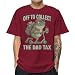 Off to Collect The Dad Tax Funny Frog Vintage T-Shirts for Men Dad Tshirt Short Sleeve Fathers Day T-Shirt Graphic Tees Wine Red