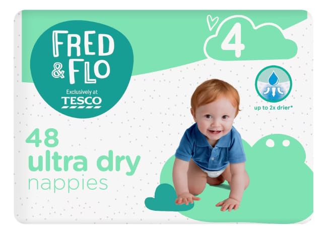 Fred & Flo 48 Ultra Dry Nappies Size 4 - (Pack of 6)