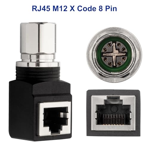 Adaptador RJ45 a M12 X Coded 8 Pin Rotable miniatura 5