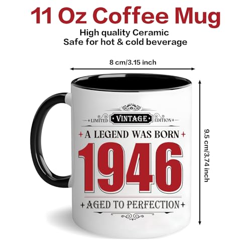 Taza vintage de vidrio para cumpleaños 80 años miniatura 2