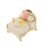 Furuida Cat Bed Shape Trinket Box Hand-Painted Small Jewelry Boxes Enamel Wedding Favor for Women