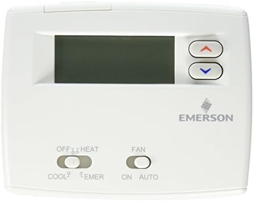 Emerson 1F89-0211 2 Heat Pump Non-Programmable Thermostat, Blue by Emerson Thermostats