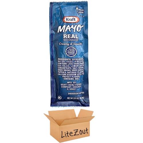 Kraft Real Mayo Condiment Packs - Single Serve Packets of Mayo 50ct, by Litezout
