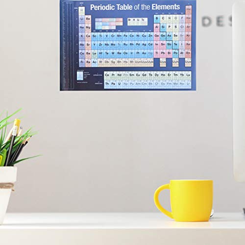 Pôster de tabela periódica de 4 peças da EXCEART com tabela periódica de química para sala de aula,