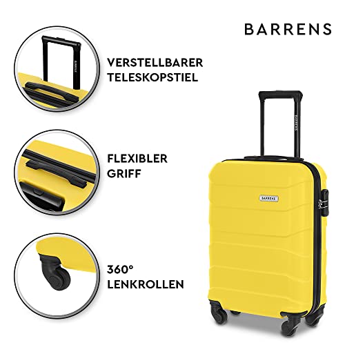Barrens Valigia Media | Valigia Business | 66X46X26 Cm | 60 L | Materiale Abs | Serratura A Cifratura | 4 360 Ruote | Compatibile Con Le Compagnie Aeree | Giallo - 4
