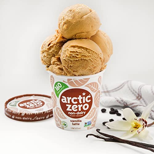 Arctic Zero Non-Dairy Plant Based Frozen Dessert Pints, Pack of 6 (Vanilla Latte)