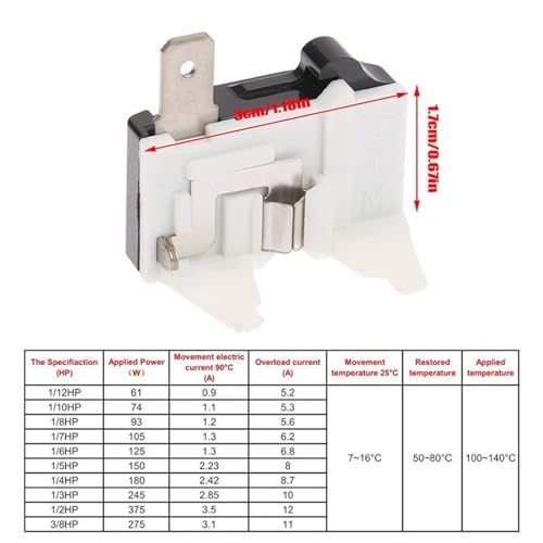 Relé protector de sobrecarga de refrigerador 4TM 110V 1/8 HP 4