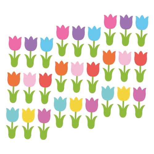Tulipes en papier découpées SEWACC décoration murale et fenêtres 90 pièces