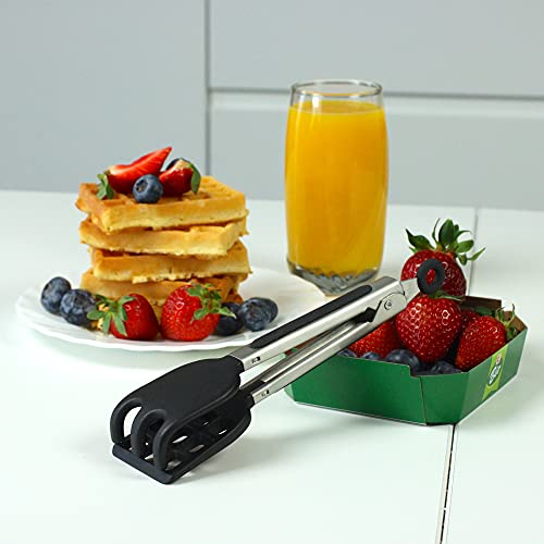 image for Mini Waffle Tongs by StarBlue – 8 Inches Silicone and Nylon Serving 