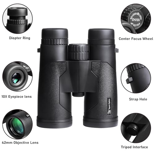 TRV High Power 10x42 Binoculars for Adults with Bak7 Prism & BMC Coating - Binoculars for Birdwatching, Hiking, Concerts — view 6