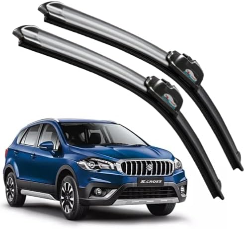 CARNYX Frameless Windshield Wiper Blades, Front Car Wipers Set of 2, Noise-Free, Durable Performance Compatible with (S-Cross (2013-2018) (D-26,P-14))