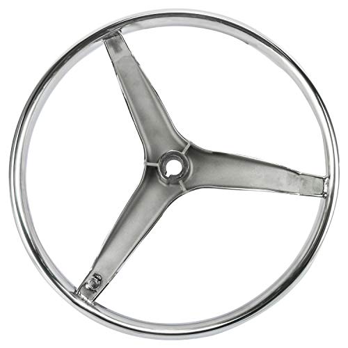 Yaegarden 3 Spoke Boat Wheel 13-1/2" Dia Stainless Steel Marine Boat Steering Wheel With 5/8" Nut And 7300S1 Turning Knob #TOP2