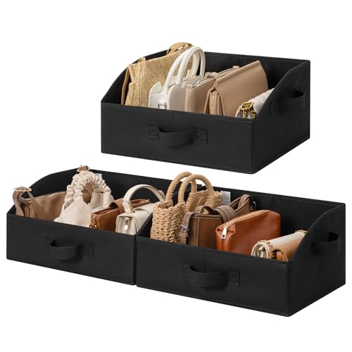GRANNY SAYS Trapezoid Closet Storage Bins, Medium, Black, 3-Pack