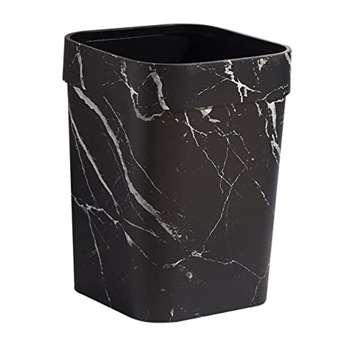 TOPPERFUN Marble Trash can Square Small Lidless Wastebasket with Non-Slip Base Compact Garbage Container for Bathroom Kitchen Office Use