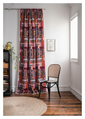 Cortinas opacas for dormitorio y ventanas de comedor con tejido semiopaco diseño patchwork 4