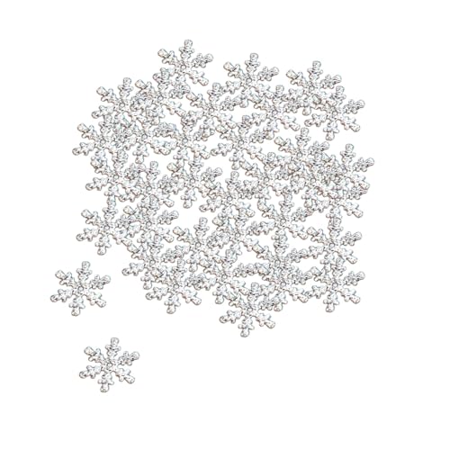 shamjina Snowflake Confetti Decors Christmas Ornaments Cute Xmas Decor Christmas Decorations Table Decorations for Invitations Holiday, Silver