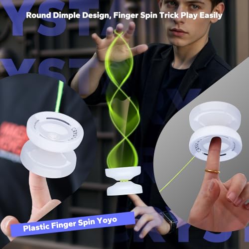 Image of MAGICYOYO K2 Crystal Yoyo for Kids 8-12 & Beginners, Durable Plastic Responsive Yoyo Professional with Finger Spin Function, Includes 12 Yo-yo Strings, Yo yo Glove & Bag (Pure White)