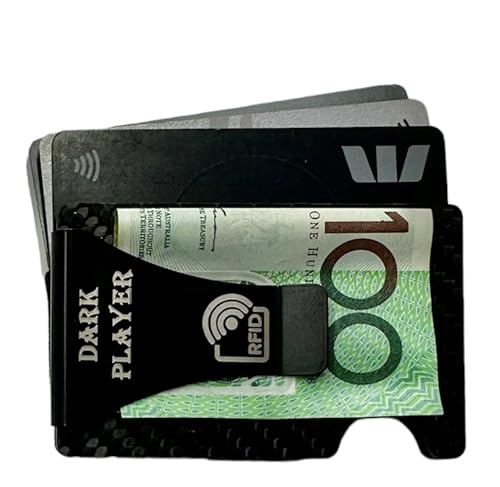 Dark Player Minimalist Slim Wallet Credit Card Holder for Men | RFID Blocking | Front Pocket | Matte Carbon Fiber | Metal Money Clip3