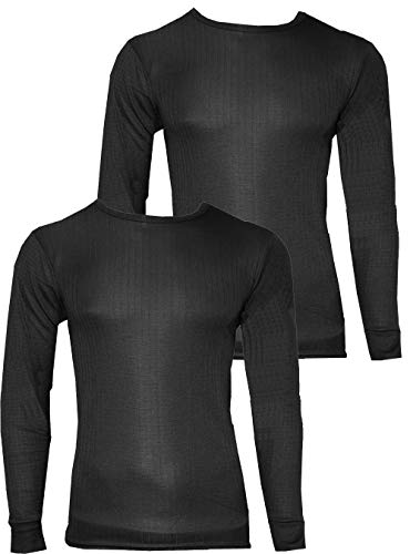 LisaModa Herren Winter Thermo Unterhemd 2er Pack Langarm (XXXL, Schwarz) Cover