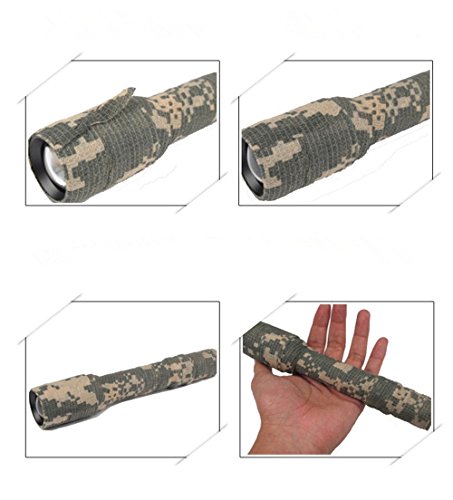 Airsson 6 Roll Camouflage Tape Military Camo Stretch Bandage For Gun Rifle Camping Hunting 2" X5 Yds Self-Adhesive (Acu) #TOP4