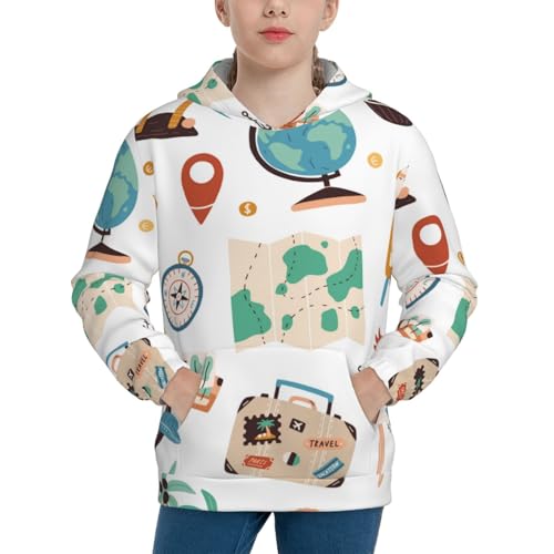 Travel1 Kid Hoodies Boys Sweatshirts Girls Pullover with Pocket